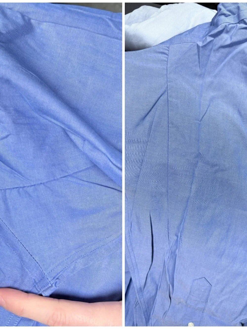 Brooks Brothers 17 4/5 Cotton Non-Iron Point Blue Mens Button Up Long Sleeve